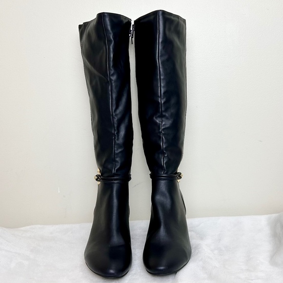DEXFLEX COMFORT WEAVER BLACK KNEE HIGH SIDE ZIP HIGH HEEL RIDING BOOT 8.5 WIDE - Picture 3 of 12